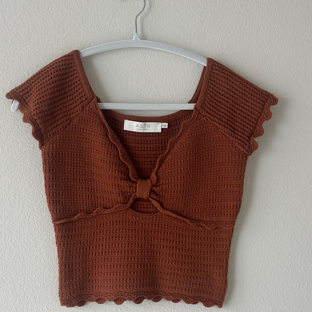 ASTR Brown Knit Women Top